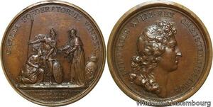 R9283 Rare Medal Germany Louis XIV ville Erfurt Archévêque Mayence 1664 UNC