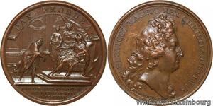 R9291 Rare Médaille Louis XIV M-Louise Orléans Mariage Roi Charles II Spain 1679