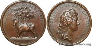 R9292 Rare Médaille Colonies Afrique Louis XIV Madagascar 1665 Mauger AU > Offer
