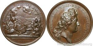 R9322 Rare Medal Netherlands Louis XIV Armée hollandaise Ijssel 1672 UNC > Offer