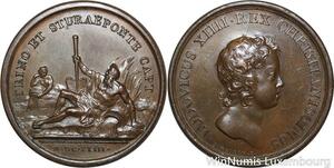 R9328 Rare Medal Italy Louis XIV Prise Trino et Pontestura 1643 UNC > Make offer