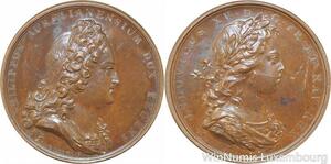 R9339 Rare Médaille Louis XV Régent Philippe Orléans Le Blanc 1715 1774 UNC