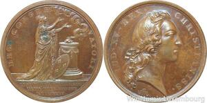R9340 Rare Médaille Louis XV Marteau Convalescence Roi Metz 1744 UNC ->M offer