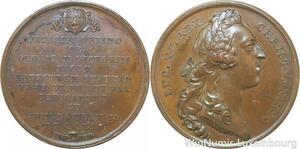 R9343 Rare Médaille Louis XV Statue Equestre 1754 UNC -> Make offer