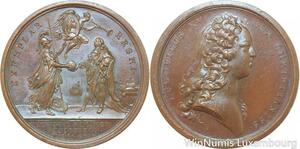 R9344 Rare Médaille Louis XV Standards du Roi 1726 Duvivier UNC -> Make offer