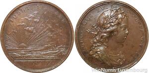 R9347 Rare Médaille Louis XV Espérance Nouveau Règne 1716 Duvivier AU -> M offer