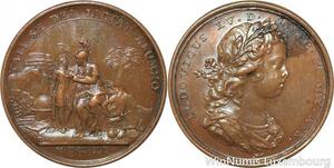 R9353 Rare Médaille Louis XV les progrès du Roi 1719 UNC -> Make offer