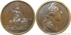 R9357 Rare Médaille Louis XV Stabilité monnaies Roettiers 1750 UNC -> Make offer