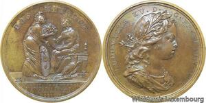 R9362 Rare Médaille Louis XV instruction gratuite 1719 UNC -> Make offer