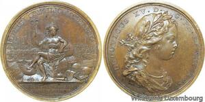 R9380 Rare Médaille Louis XV Création Chambre Commerce Rouen 1719 UNC -> M offer