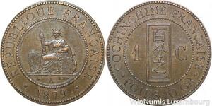 R9389 Rare French Cochinchine China Cent Liberty 1879 A Paris AU SUP -> M offer