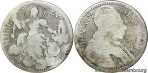 R9417 Rare Vatican Papal Doppio Giulio Benedetto XIV Lambertini 1755 Roma Silver