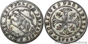 R9422 Switzerland Cantons Bern 1/2 Batzen 1798 Bear Ours Silver AU -> Make offer