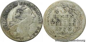 R9432 Germany Prussia 1/3 Thaler Friedrich II 1773 A Silver -> Make offer