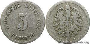 R9434 Germany Empire 5 Pfennig Wilhelm I 1875 B -> Make offer