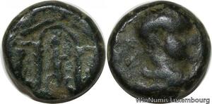R9458 Rare Roman Judaea Antipatras Ae Elagabal Tyche AD 218 222 Temple ->M offer