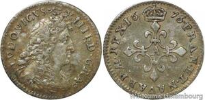R9467 Rare 4 Sols aux traitants Louis XIV 1676 A Paris Argent Silver -> M offer