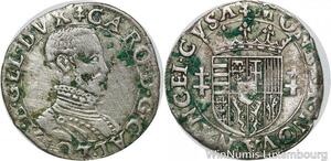 R9490 Rare Lorraine 1/4 Quart Teston Charles III Fraisé 1545 1608 Nancy Silver