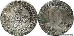 R9513 Rare Demi Franc Col plat Henri III 1587 9 Rennes Argent Silver -> M offer