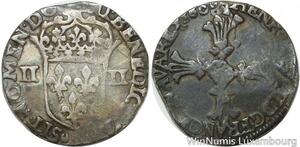 R9517 Très Rare 1/4 Ecu Henri IV 1608 Atelier O Rioms Silver -> Make offer