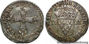 R9519 Rare 1/4 Ecu Louis XIII 1616 9 Rennes Argent -> Make offer