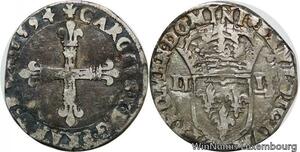 R9521 Rare 1/4 Ecu Charles X 1594 T Nantes Silver -> Make offer