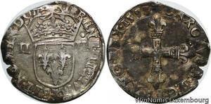 R9523 Rare R4 1/4 Ecu Charles X 1598 T Nantes Silver Frappe Médaille -&gt;Make offer