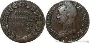 R9535 Rare 5 Centimes Dupré an 5 I Limoges 1796 -> Make offer
