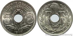 R9554 Rare 5 Centimes Lindauer Grand Module 1917 BU UNC -> Make offer