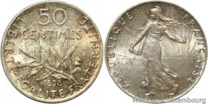 R9562 Rare 50 Centimes Semeuse Argent 1898 BU UNC -> Make offer