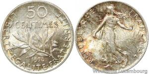 R9568 Rare 50 Centimes Semeuse Argent 1898 BU UNC -> Make offer