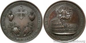 R9586 Rare Medal Papal Vatican Pius IX Amphithéâtre Flavien Zaccagnini 1851 UNC