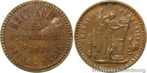 R9589 Jeton Module 20 Francs Génie Malt Kneipp 66 Bld Sebastopol Paris 1926 SUP