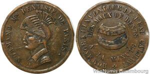 R9590 Jeton Dentiste Inventeur Eau Calmante Mal de Dents Paris c.1880