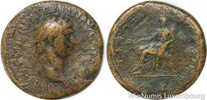 R9607 Roman Empire Sesterce Trajan 98 117 Rome Imp Caes Nerva Germ -> Make offer