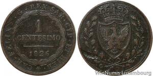 R9643 Italy Sardinia 1 Centesimo Carlo Felice 1826 P Turin -> Make Offer