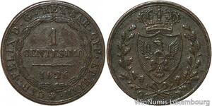 R9646 Italy Sardinia 1 Centesimo Carlo Felice 1826 P Turin -> Make Offer