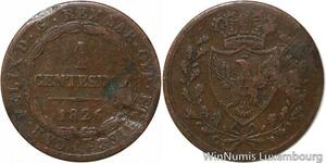 R9648 Italy Sardinia 1 Centesimo Carlo Felice 1826 P Turin -> Make Offer