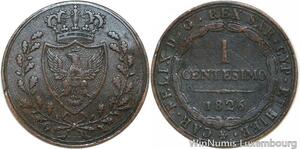 R9650 Italy Sardinia 1 Centesimo Carlo Felice 1826 P Turin -> Make Offer