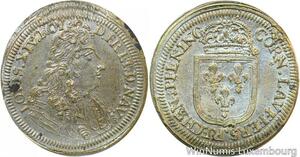 R9666 Jeton Ecu de France Louis XIV Nuremberg Conrad Lauffer 1680 UNC ->M offer