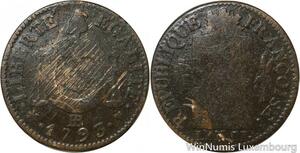 R9670 Convention Un Sol aux balances Type Francçoise An II 1793 BB Strasbourg