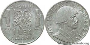 R9685 Albania Savoia Lek Vittorio Emanuele III Italian Occupation 1939 R Roma AU