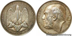 R9688 Médaille Hippocrate Medecine Assistance Publique Pelican 1870 Paris Argent