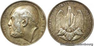 R9689 Médaille Hippocrate Medecine Assistance Publique Pelican 1870 Paris Argent