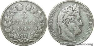 R9700 Faux d'époque France 5 Francs Louis Philippe 1847 A Paris Plomb
