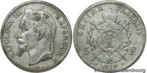 R9701 Faux d'époque France 5 Francs Napoléon III 1870 A Paris Plomb ->Make Offer