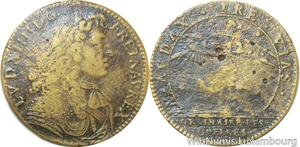 R9734 Jeton Louis XIV Buste cravate Soleil Signes du Zodiaque 1670 -> Make Offer