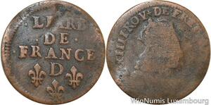 R9741 Liard de France Louis XIV Buste Juvénile D Vimy 1655 1658 -> Make Offer