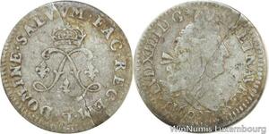 R9745 Rare Inedit ? 4 Sols aux 2 L Louis XIV 1692 Atelier T Nantes? Argent