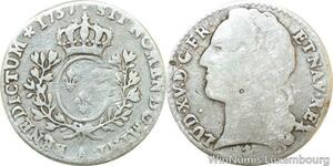 R9751 1/10 Ecu Louis XV 1757 A Paris 2eme sem Argent Silver -> Make Offer
